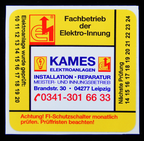Prüfplakette Kames