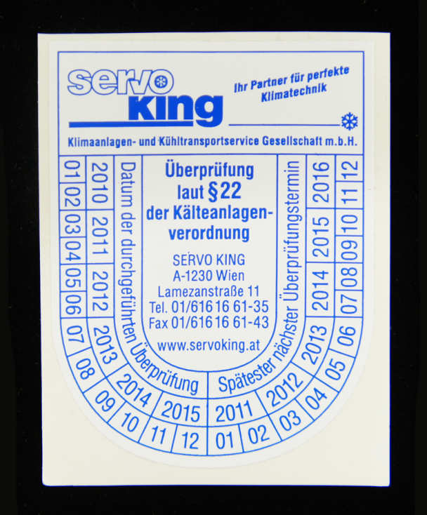 Prüfkleber Servoking